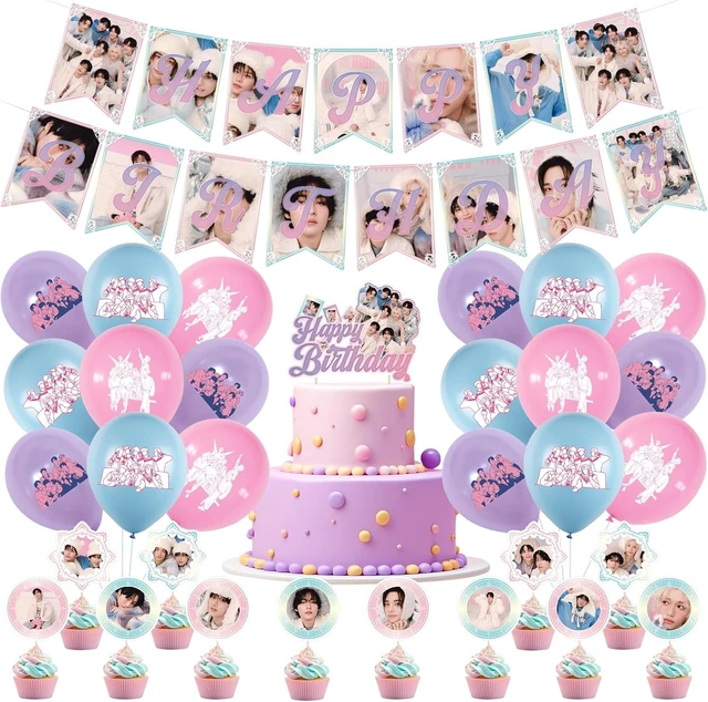 Alt view image 6 of 10 - Birthday Party Supplies,MeiYiYou Birthday Decorations Set - Banners,Cake Toppers,21PCS Cupcake Toppers Perfect for Boys and Girls(Pink)