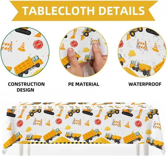 Alt view image 12 of 14 - Construction Party Supplies Dump Truck Party Decorations Kits Set arch kit Garland, Construction Backdrop,Construction tablecloth for Kids Party