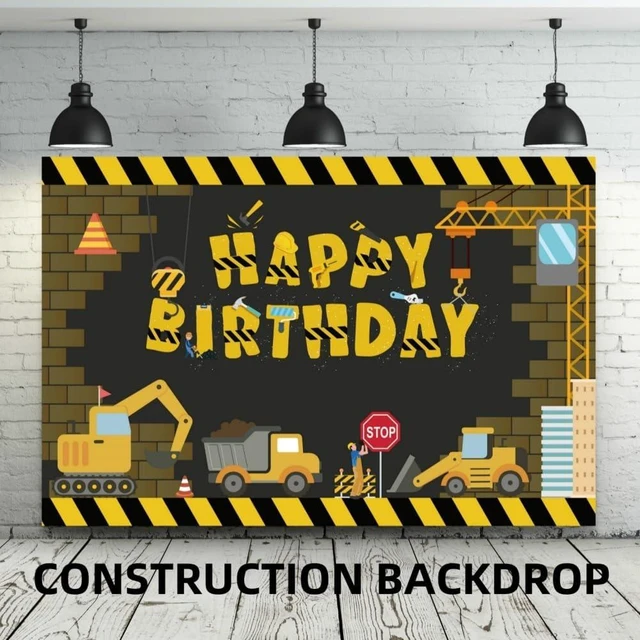 Alt view image 14 of 14 - Construction Party Supplies Dump Truck Party Decorations Kits Set arch kit Garland, Construction Backdrop,Construction tablecloth for Kids Party