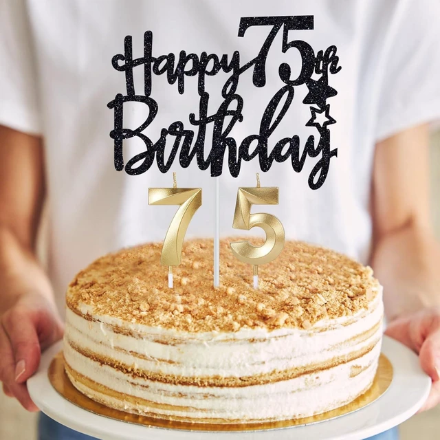 Alt view image 12 of 14 - 75th Birthday Gifts for Men, 75th Birthday Decorations for Men, Party Decor Supplies Including King Crown & Sash & Balloons & Cake Topper & Candles