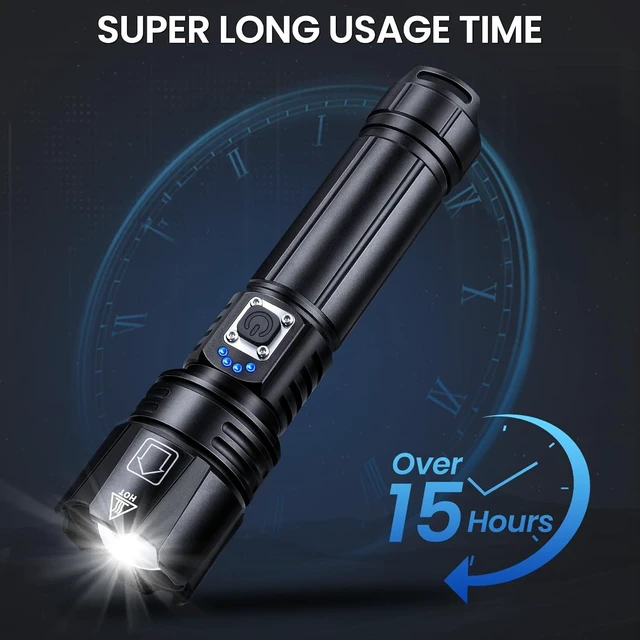 Alt view image 10 of 14 - Rechargeable Flashlights High Lumens, 99,000 Lumen Brightest Led Flashlight with 5 Modes & 15H Long Runtime, Powerful Waterproof Handheld Flash Light, Super Bright Flashlight for Home, Camping