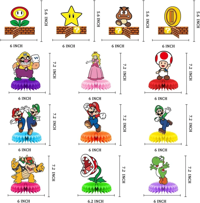 Alt view image 9 of 14 - Honeycomb Centerpiece Super Brother Themed Party Supplies Birthday Party Decoration (13 Pcs)
