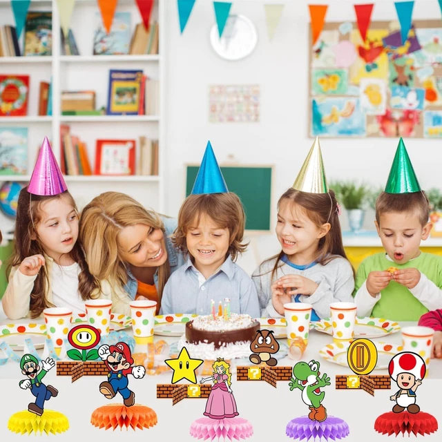 Alt view image 10 of 14 - Honeycomb Centerpiece Super Brother Themed Party Supplies Birthday Party Decoration (13 Pcs)