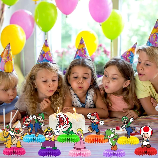 Alt view image 14 of 14 - Honeycomb Centerpiece Super Brother Themed Party Supplies Birthday Party Decoration (13 Pcs)