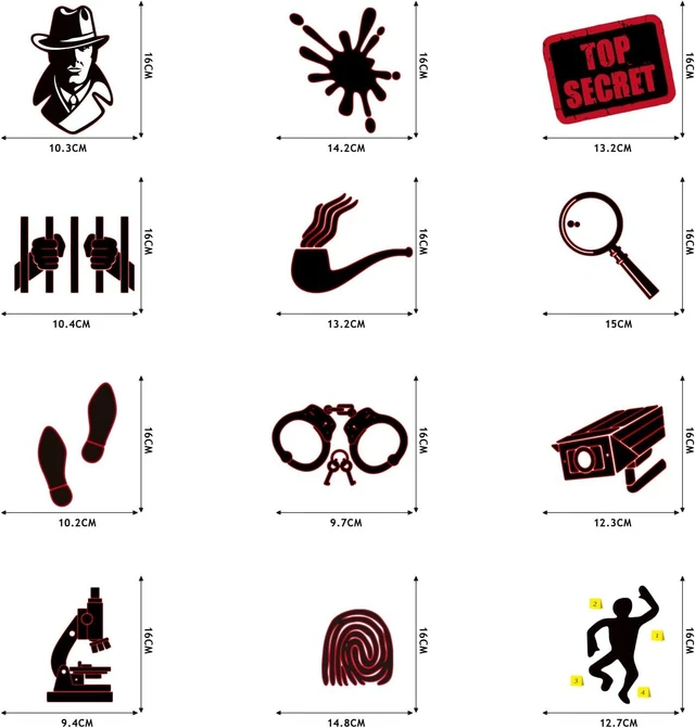 Alt view image 9 of 10 - Detective Party Decoration Top Secret Spy Party Decor Supplies Murder Mystery Hanging Swirls Party Streamers Decorations 24pcs Birthday Party Decor Banner, Assembled and Ready to Use