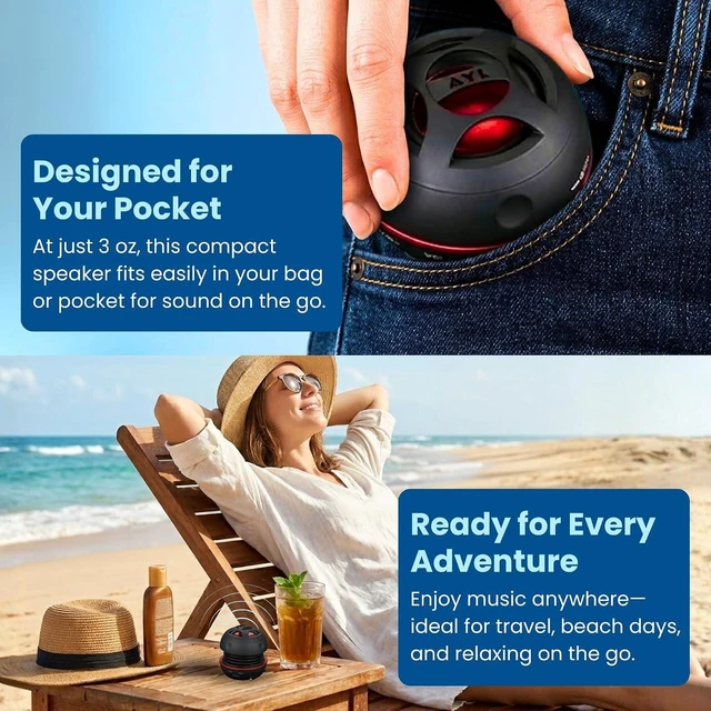 Alt view image 14 of 14 - AYL Mini Speaker System, Portable Plug-in Speaker with 3.5mm Aux Input & 3.5 mm Jack, External Audio for Laptop, MP3, iPhone Small Wireless Bluetooth Speaker with Built-in Mic (Black)