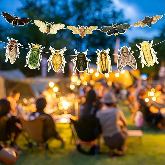 Alt view image 13 of 14 - 12 Pcs Bug Hanging Swirls 2 Pcs Insect Banners for Bug Party Decorations Insect Birthday Party Supplies