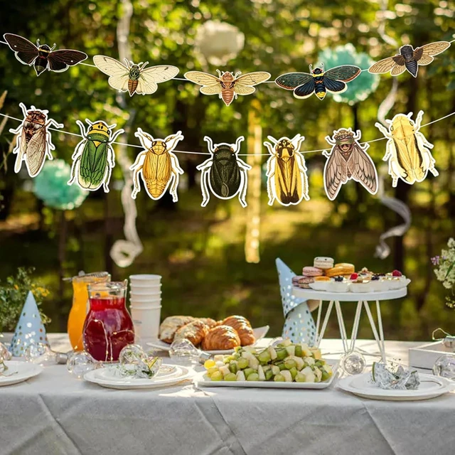 Alt view image 14 of 14 - 12 Pcs Bug Hanging Swirls 2 Pcs Insect Banners for Bug Party Decorations Insect Birthday Party Supplies
