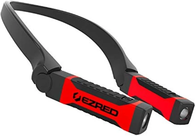 Alt view image 7 of 12 - EZRED Bright NK10 ANYWEAR Neck Light for Hands-Free Lighting, Red and Black, Perfect Light for Mechanics, Camping, Hunting, DIY Projects, Reading