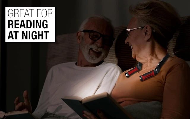 Alt view image 9 of 12 - EZRED Bright NK10 ANYWEAR Neck Light for Hands-Free Lighting, Red and Black, Perfect Light for Mechanics, Camping, Hunting, DIY Projects, Reading