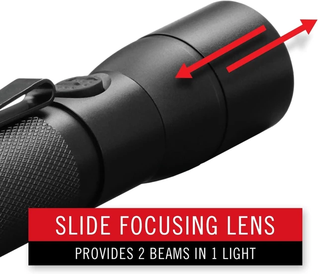 Alt view image 11 of 14 - Coast HX5 410 Lumen LED Flashlight, Pure Beam Focusing, Slide Focus, Pocket Clip, Weatherproof, Pocket Sized, Black