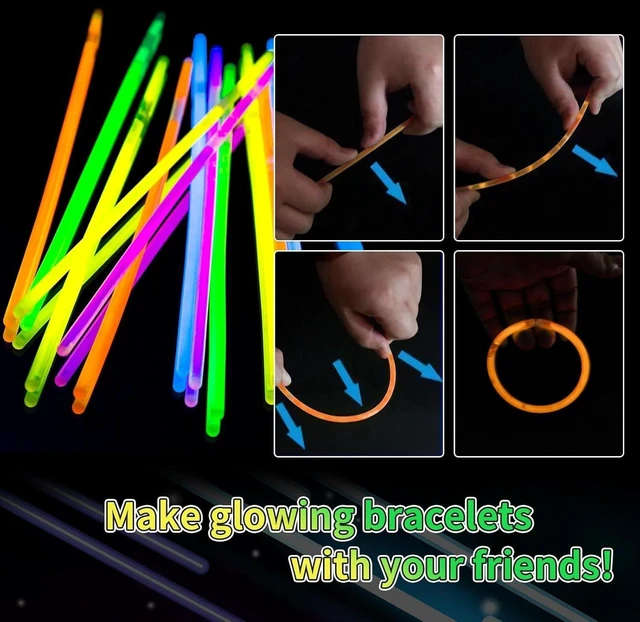 Alt view image 9 of 12 - 60 Pack 8 Orange Glow Sticks Bulk with 60 Connectors Neon Glow In The Dark Party favors Supplies for Holiday Birthday Party Decoration (Orange)