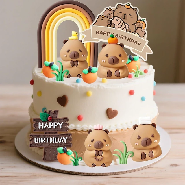 Alt view image 9 of 12 - Capy Cake Toppers Mini Blowfish Party Supplies for Capy Birthday Party Supplies Shower Favors Capybaras Cake Topper