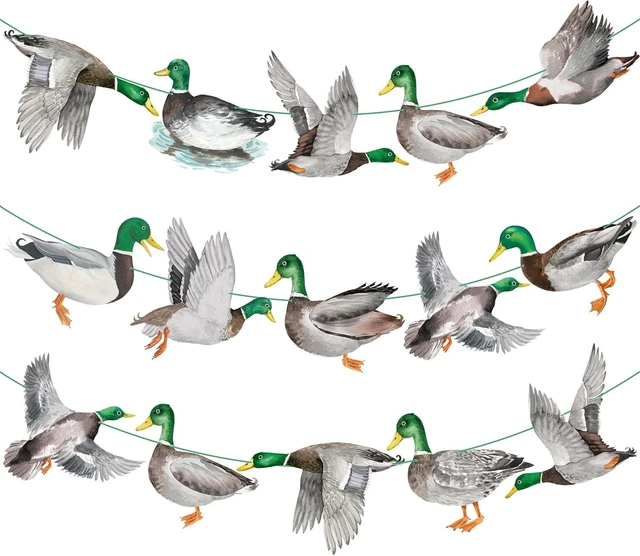 Alt view image 9 of 14 - Mallard Duck Banners Duck Hunting Party Banners Duck Theme Birthday Party Decoration for Duck Hunter Baby Shower Supplies