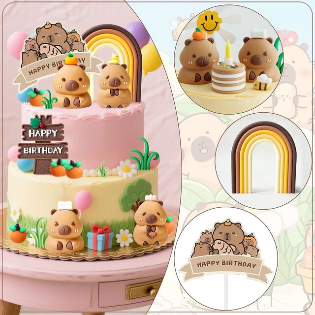 Alt view image 12 of 12 - Capy Cake Toppers Mini Blowfish Party Supplies for Capy Birthday Party Supplies Shower Favors Capybaras Cake Topper