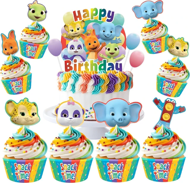 Alt view image 8 of 14 - Jim Henson's Word Party Cake Topper Set - (1) Cake Topper & (24) Cupcake Toppers & Wrappers - Birthday Party Supplies
