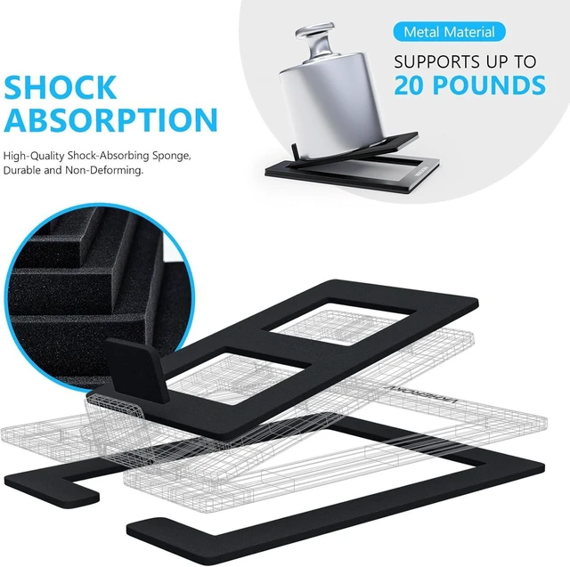 Alt view image 10 of 14 - C-1 Desktop Speaker Stands for Small SpeakersTilted Tabletop Steel Computer Speaker Stands(Pair)L15.2 x W11.4 x H3.8 Centimetres (Black)