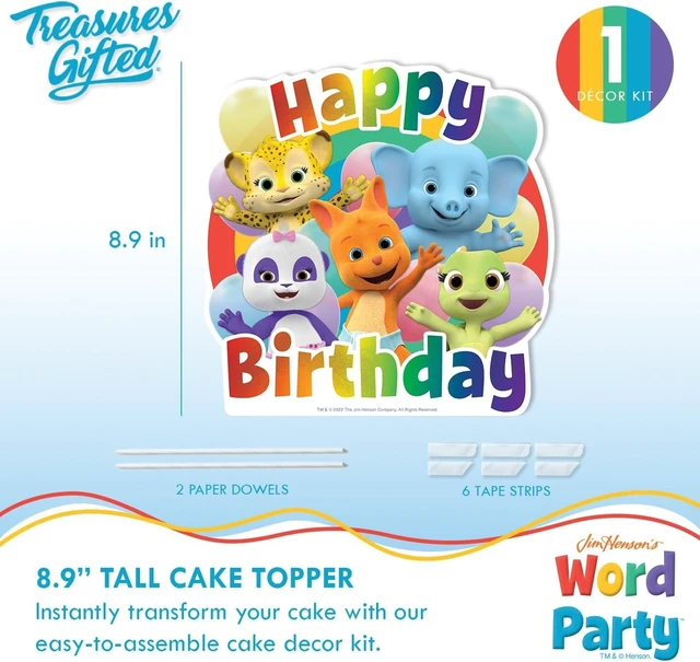 Alt view image 9 of 14 - Jim Henson's Word Party Cake Topper Set - (1) Cake Topper & (24) Cupcake Toppers & Wrappers - Birthday Party Supplies