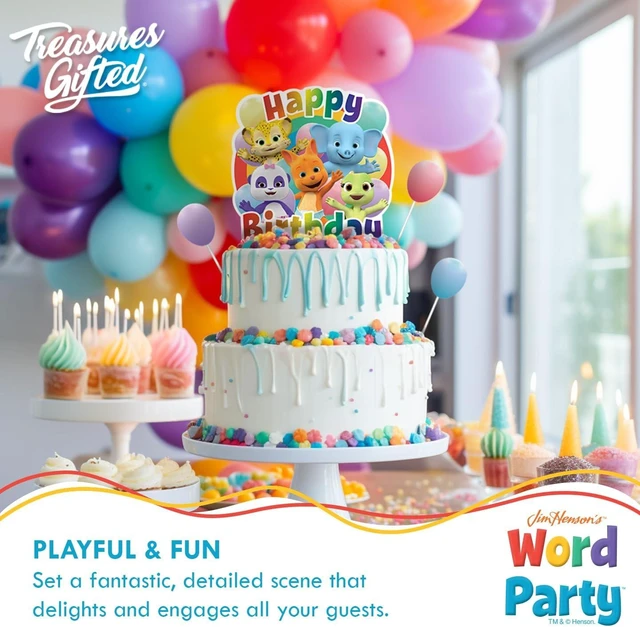 Alt view image 12 of 14 - Jim Henson's Word Party Cake Topper Set - (1) Cake Topper & (24) Cupcake Toppers & Wrappers - Birthday Party Supplies