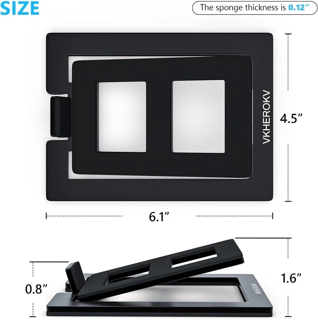 Alt view image 11 of 14 - C-1 Desktop Speaker Stands for Small SpeakersTilted Tabletop Steel Computer Speaker Stands(Pair)L15.2 x W11.4 x H3.8 Centimetres (Black)