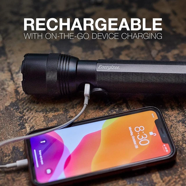 Alt view image 10 of 10 - Energizer TacR-1000 Rechargeable Tactical Flashlight, Bright Flashlight for Emergencies, Survival Kit and Camping Gear, Water Resistant, USB Included