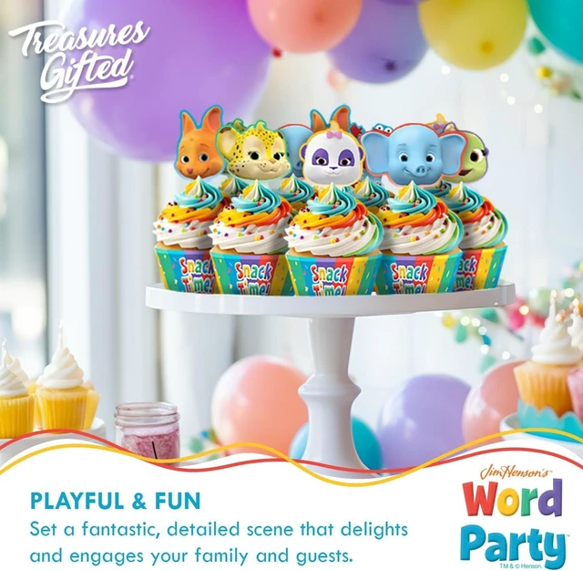 Alt view image 13 of 14 - Jim Henson's Word Party Cake Topper Set - (1) Cake Topper & (24) Cupcake Toppers & Wrappers - Birthday Party Supplies
