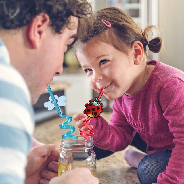 Alt view image 13 of 14 - 24 Bug Birthday Party Supplies Reusable Plastic Straws for Insect Themed Party Favors Decorations with 2 Cleaning Brushes