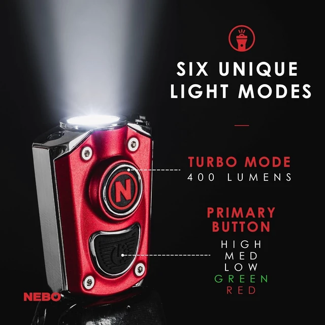 Alt view image 10 of 12 - NEBO Mycro Rechargeable LED Keychain Light | Key Ring Flashlight Features 6 Light Modes,