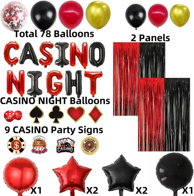 Alt view image 9 of 14 - Casino Theme Birthday Party Decorations Las Vegas Casino Night Poker Party Supplies Set