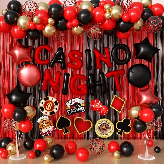 Alt view image 8 of 14 - Casino Theme Birthday Party Decorations Las Vegas Casino Night Poker Party Supplies Set