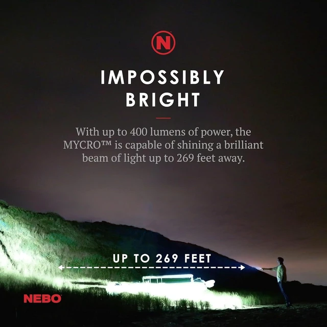 Alt view image 8 of 12 - NEBO Mycro Rechargeable LED Keychain Light | Key Ring Flashlight Features 6 Light Modes,