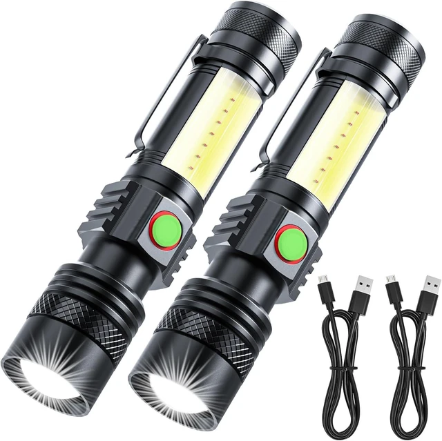 Alt view image 7 of 12 - ATDOALL Rechargeable LED Flashligh, USB Magnetic Flashlights with Cob Sidelight, Small Tactical Flashlights, Waterproof, Zoomable, Portable Handheld Flash Light for Home, Emergency, Outdoor