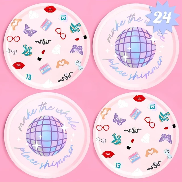 Alt view image 8 of 14 - xo, Fetti Party Paper Plates | 24pcs. 9" | Concert Party Tableware, Bachelorette Decorations, Birthday Dishware, Bridesmaid Supplies