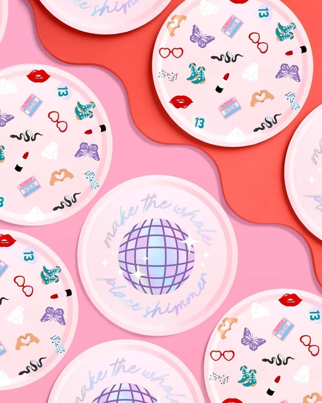Alt view image 12 of 14 - xo, Fetti Party Paper Plates | 24pcs. 9" | Concert Party Tableware, Bachelorette Decorations, Birthday Dishware, Bridesmaid Supplies
