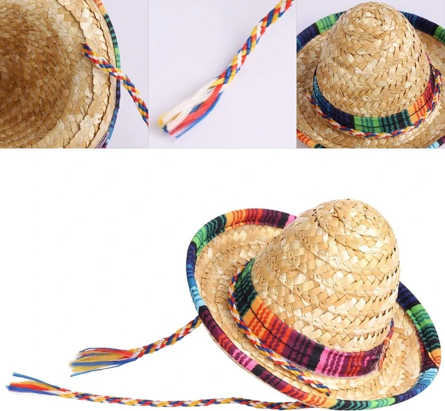 Alt view image 12 of 14 - BTYMS 8 Pieces Mini Sombrero Party Hats Fiesta Party Decorations Party Supplies Sombrero Costume Hats for Table, Dolls, Dogs- 5.9 Inch