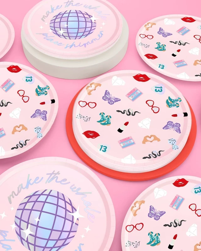 Alt view image 14 of 14 - xo, Fetti Party Paper Plates | 24pcs. 9" | Concert Party Tableware, Bachelorette Decorations, Birthday Dishware, Bridesmaid Supplies