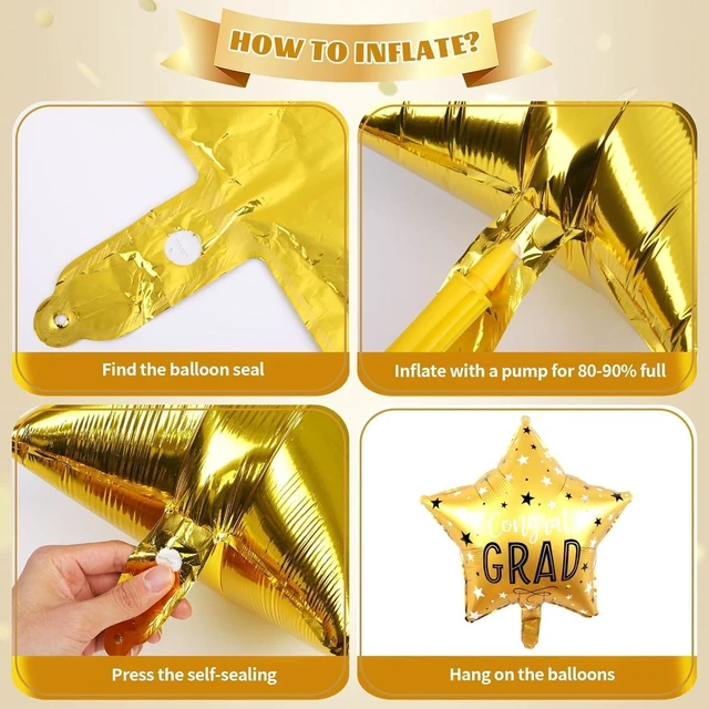 Alt view image 10 of 14 - 24Pcs Graduation Party Balloons Class of 2026 Congrats Grad Foil Balloons for College High School Graduation Party Supplies