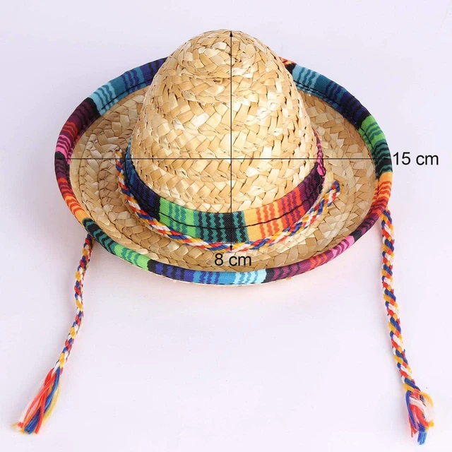 Alt view image 14 of 14 - BTYMS 8 Pieces Mini Sombrero Party Hats Fiesta Party Decorations Party Supplies Sombrero Costume Hats for Table, Dolls, Dogs- 5.9 Inch