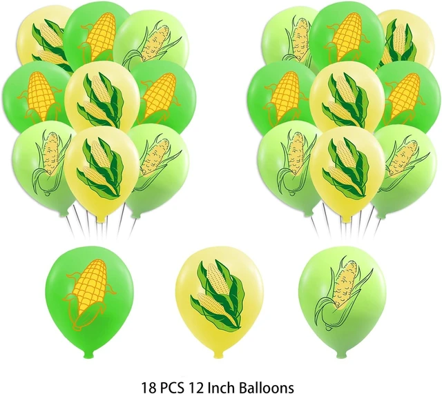 Alt view image 13 of 14 - Corn Party Decorations Vegetable Party Supplies Includes Happy Birthday Banner Cake Topper Cupcake Toppers Balloons for Birthday Baby Shower Wedding Vegetable Party Decorations