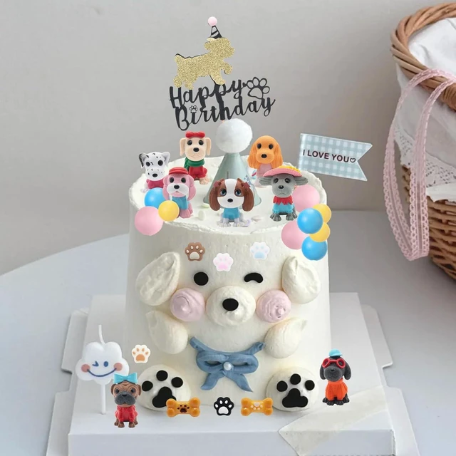 Alt view image 11 of 12 - 33 PCS Dog Party Supplies Puppy Birthday Theme Party Supplies Dog Cake Topper