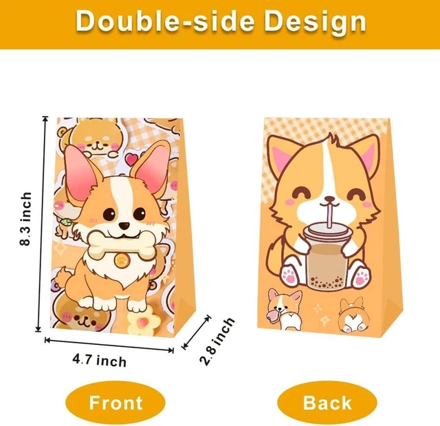 Alt view image 9 of 12 - ARHAVI 12Pcs Corgi Party Favor Gift Bags for Corgi Birthday Party Decorations Supplies