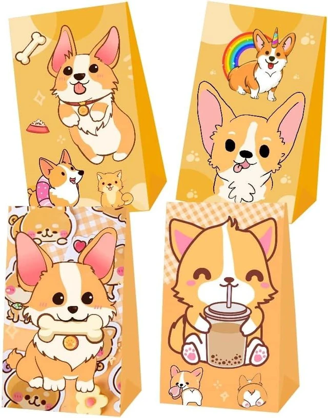 Alt view image 10 of 12 - ARHAVI 12Pcs Corgi Party Favor Gift Bags for Corgi Birthday Party Decorations Supplies