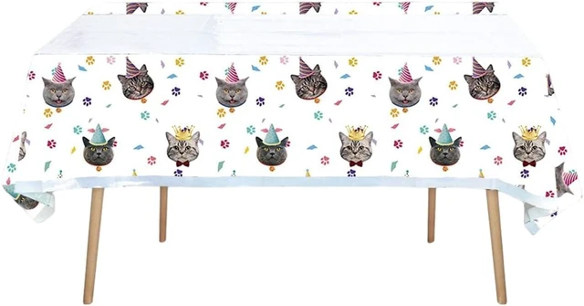 Alt view image 14 of 14 - Cat Party Supplies Tableware ,20 Plates and 20 Napkins and Tablecloth71 '' x 42 '',Kids Cat Birthday Theme Party Decorate Supplies