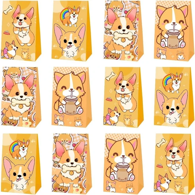 Alt view image 11 of 12 - ARHAVI 12Pcs Corgi Party Favor Gift Bags for Corgi Birthday Party Decorations Supplies
