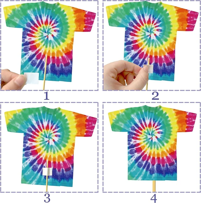 Alt view image 12 of 14 - 26pcs Tie Dye Party Centerpieces Sticks Tie Dye Table Toppers Decorations for Retro Hippie Theme Birthday Party Baby Shower Supplies