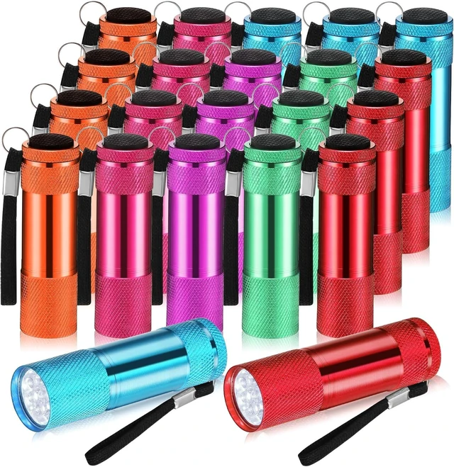 Alt view image 8 of 14 - VIHOSE 20 Pcs Mini Flashlights Bulk, Bright Aluminum Handheld Flash Light with Lanyard Small LED Flashlights for Night Reading Emergency Hurricane Camping Hiking, Batteries Not Included(Cute)