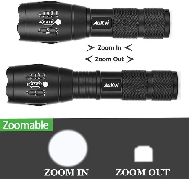 Alt view image 8 of 10 - 3-Color-Light Flashlight Tactical Flashlight with Red Green Filter Zoom 2000 lumens 5 Modes Waterproof Flashlight
