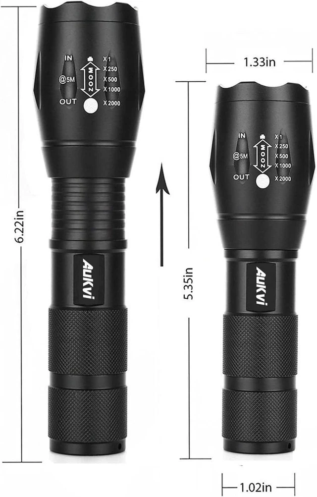 Alt view image 9 of 10 - 3-Color-Light Flashlight Tactical Flashlight with Red Green Filter Zoom 2000 lumens 5 Modes Waterproof Flashlight
