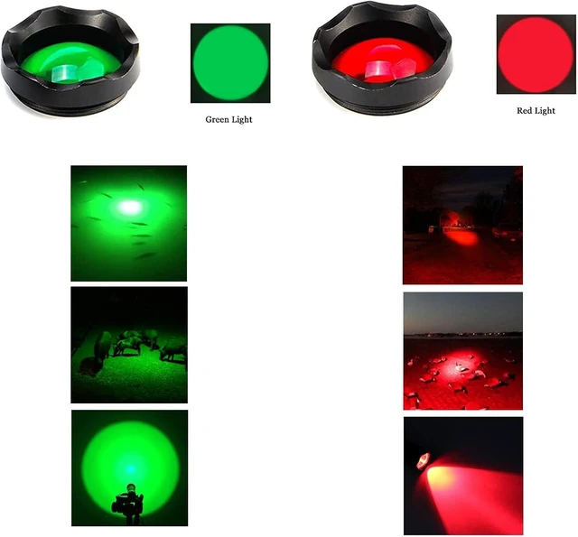 Alt view image 10 of 10 - 3-Color-Light Flashlight Tactical Flashlight with Red Green Filter Zoom 2000 lumens 5 Modes Waterproof Flashlight