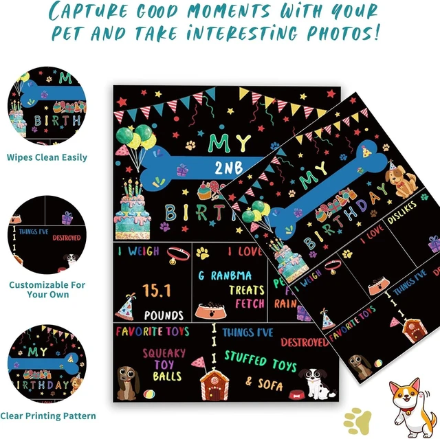 Alt view image 11 of 14 - Dog Birthday Party Supplies Dog Birthday Party Decorations Boy with Dogs Party Hat Lets Pawty Balloons Banner Dogs Bandana Bowtie Cake Topper for Lets Pawty Birthday Decoration